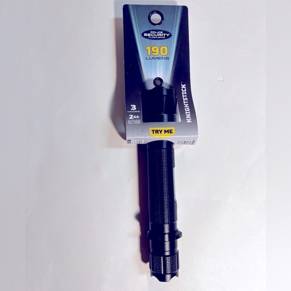 Police Security Flaslight Knightstick 190 Lumens 3 modes 2 AA  knightstick
